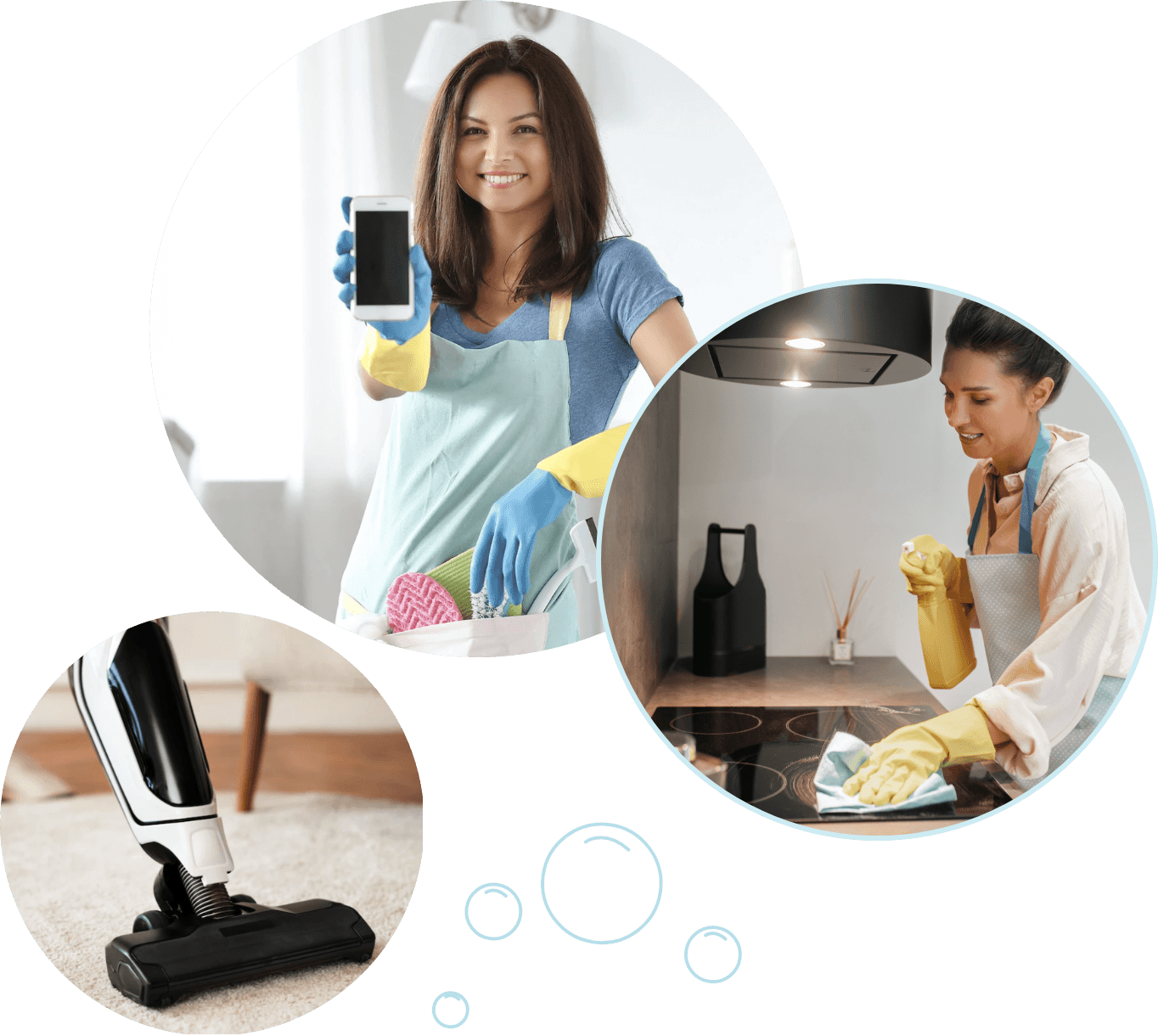 Zdjęcia czynności sprzątania